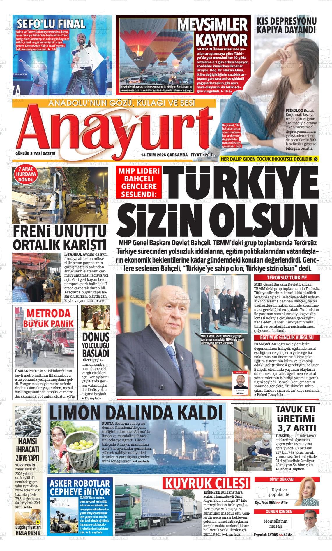 ANAYURT gazetesi kapağı
