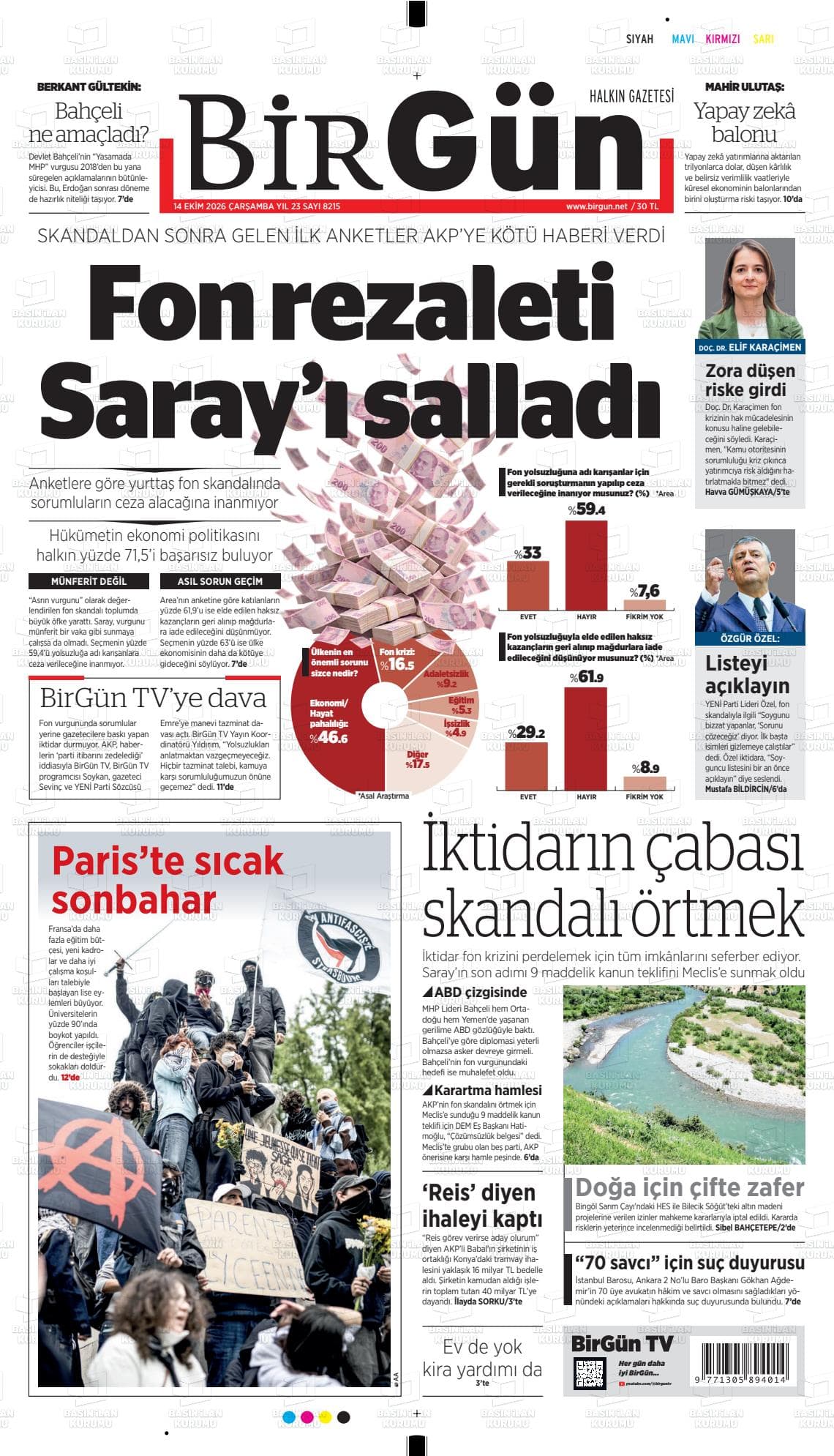 BİRGÜN gazetesi kapağı