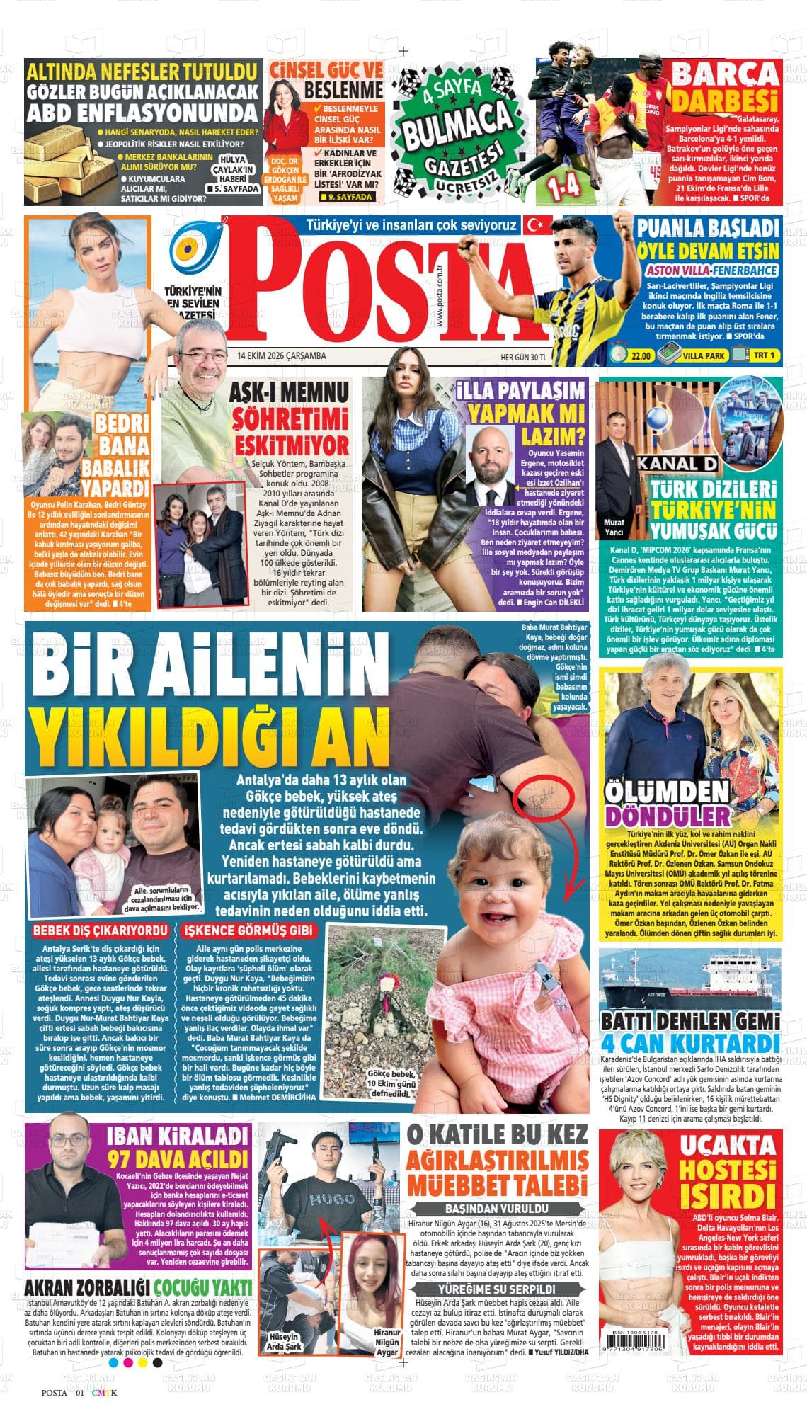 POSTA gazetesi kapağı