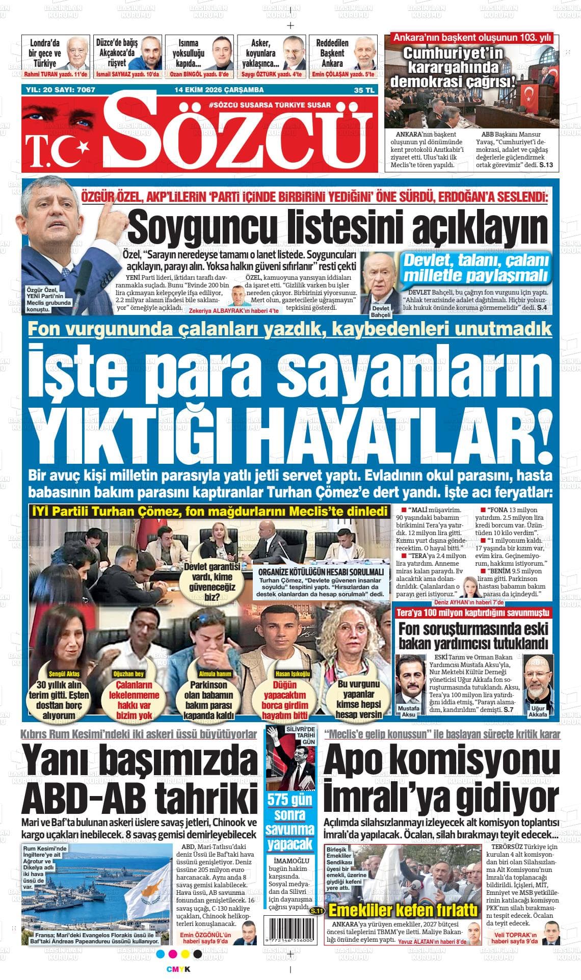 SÖZCÜ gazetesi kapağı