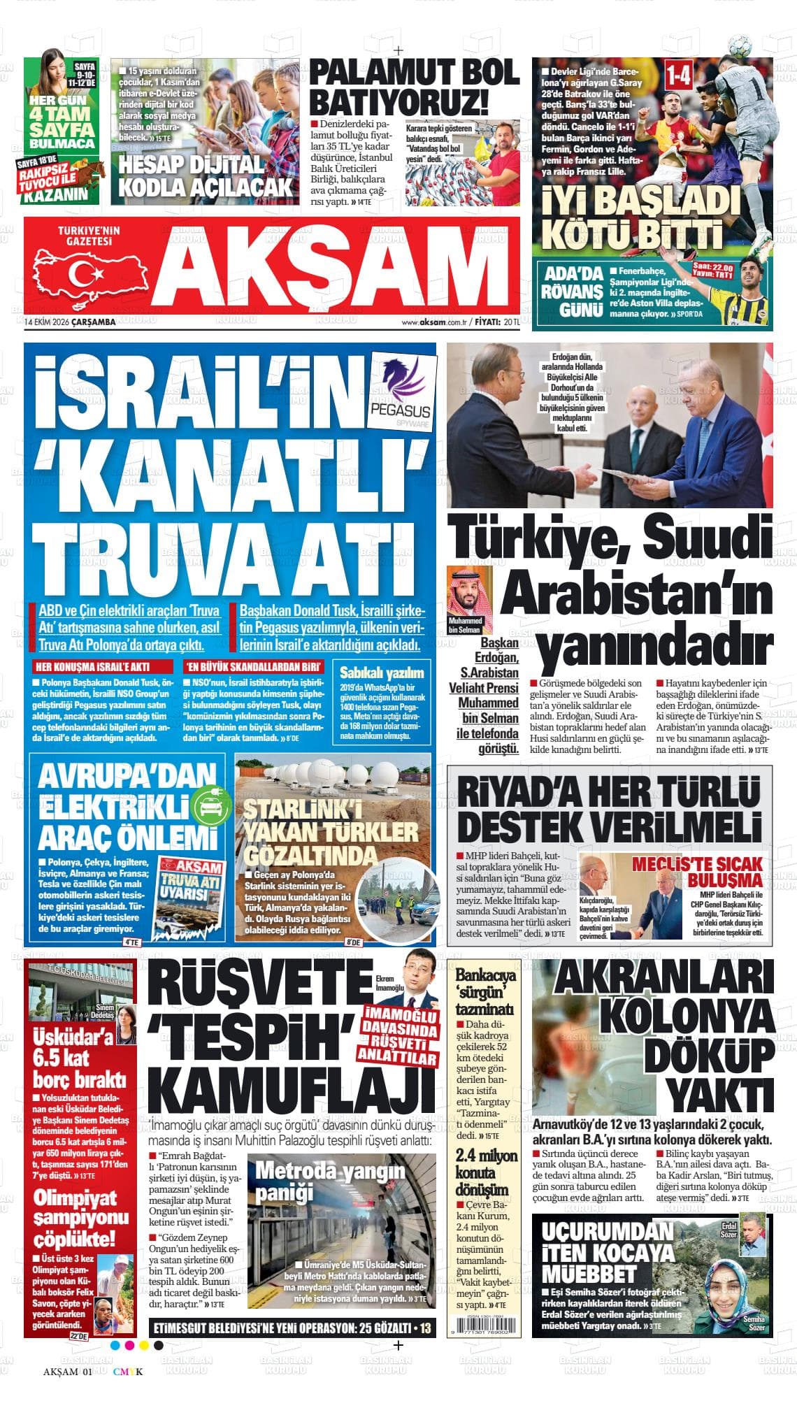 AKŞAM gazetesi kapağı