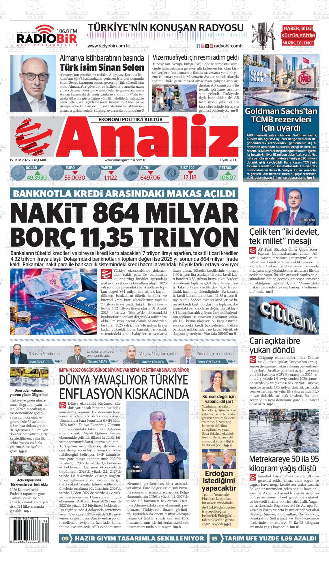 ANALİZ gazetesi kapağı
